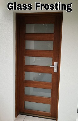 Timber entry door frosted door privacy door