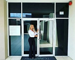 Liona at shopfront: TMC Tinting glass frosting Sydney shopfront decorative film