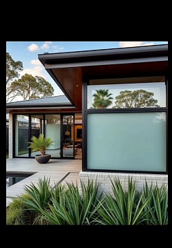 frosted window close up: TMC Tinting frosted window film Sydney residential privacy film